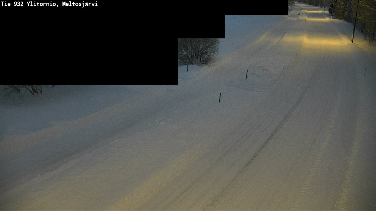 Weather Camera Image Väg 932 Övertorneå, Meltosjä, Ylitornio, Lappi