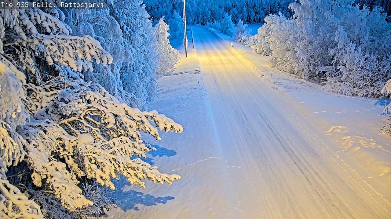 Kelikamerat Kuva Tie 935 Rattosjärvi, Pello, Lappi