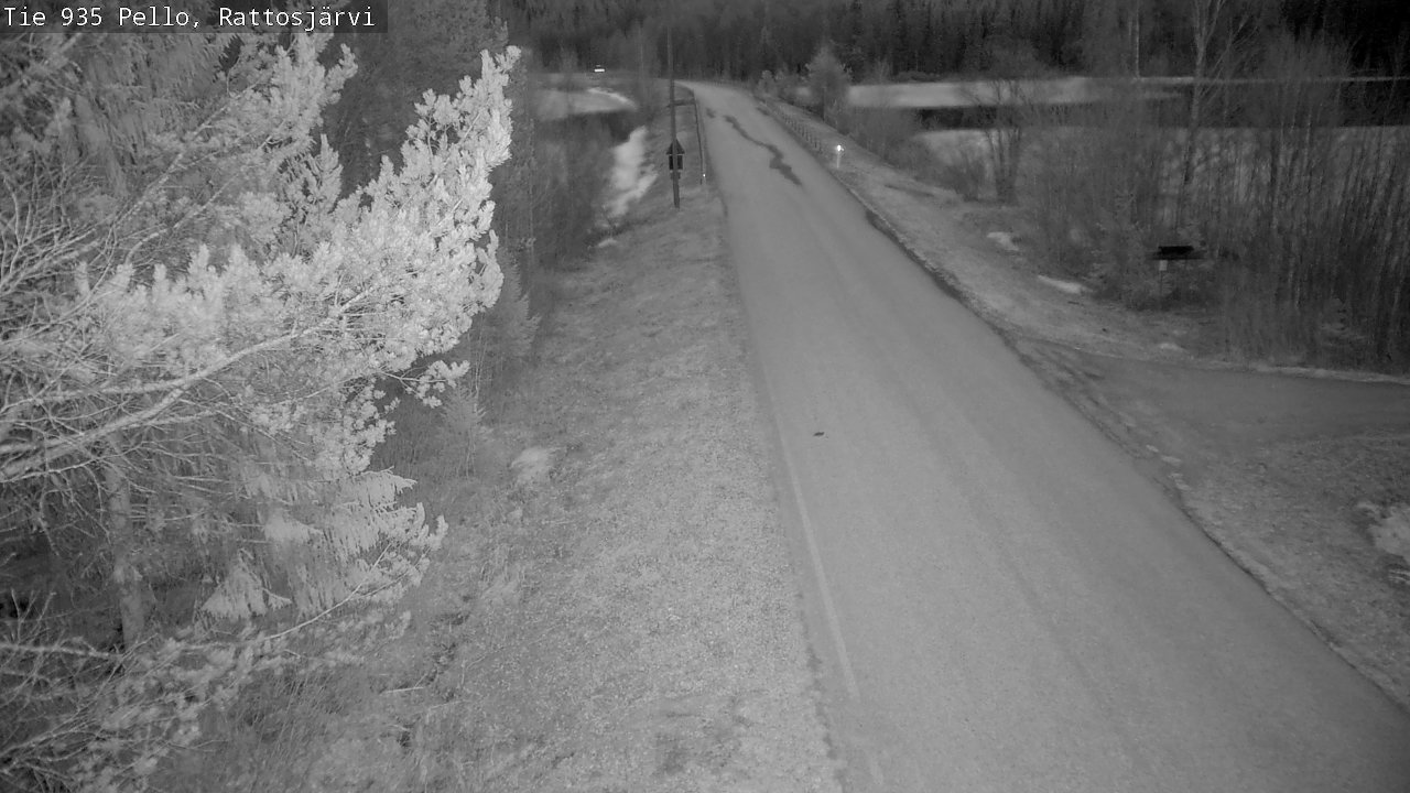 Weather Camera Image Väg 935 Rattosjärvi, Pello, Lappi