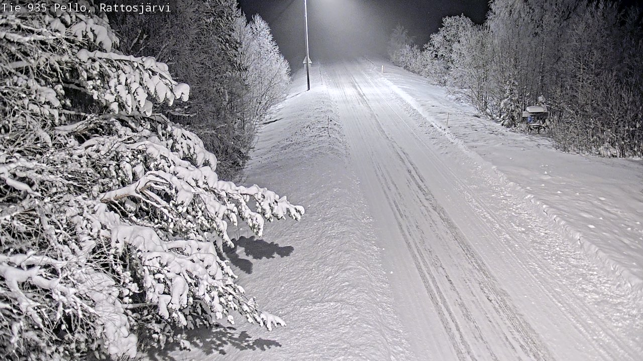 Weather Camera Image Väg 935 Rattosjärvi, Pello, Lappi