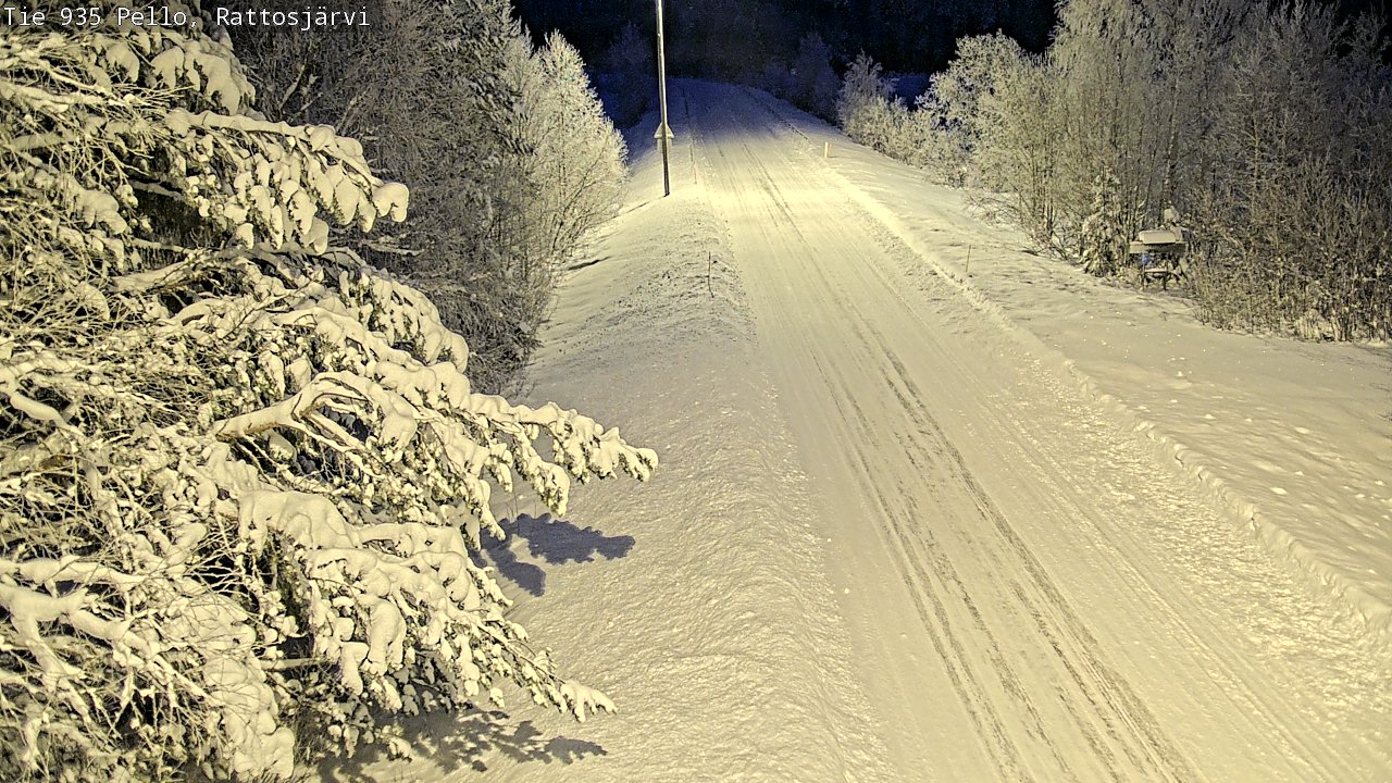 Weather Camera Image Väg 935 Rattosjärvi, Pello, Lappi