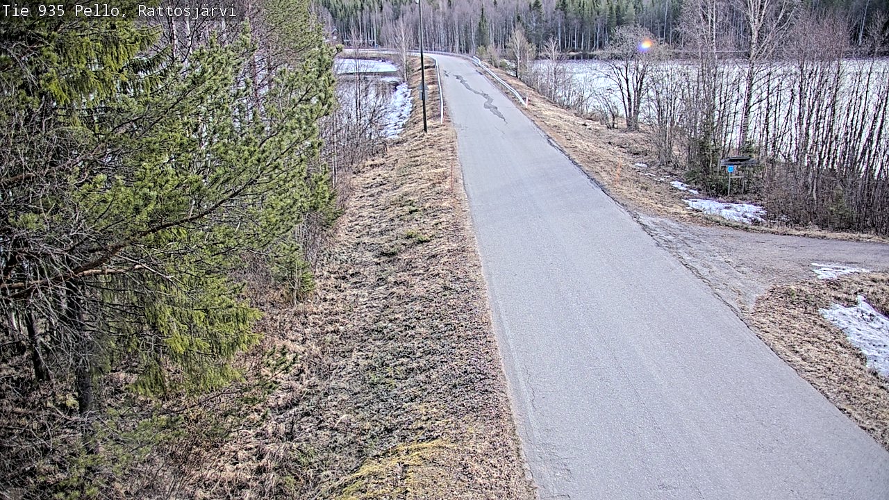 Weather Camera Image Väg 935 Rattosjärvi, Pello, Lappi