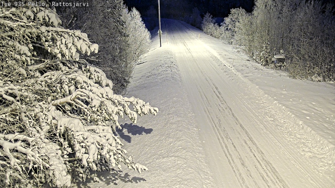 Weather Camera Image Väg 935 Rattosjärvi, Pello, Lappi