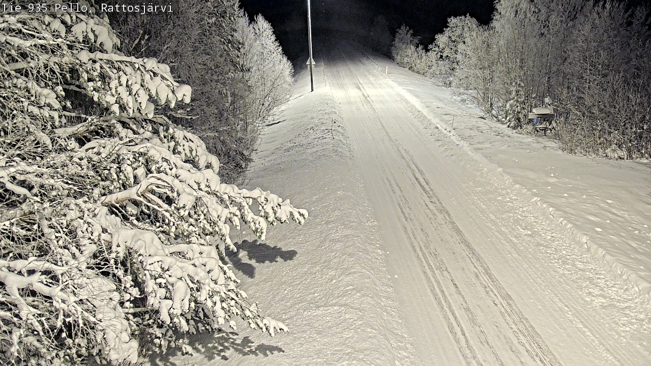 Weather Camera Image Väg 935 Rattosjärvi, Pello, Lappi