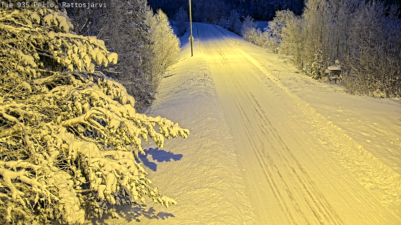 Weather Camera Image Väg 935 Rattosjärvi, Pello, Lappi