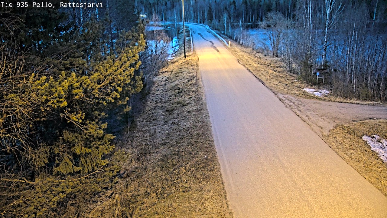 Weather Camera Image Väg 935 Rattosjärvi, Pello, Lappi