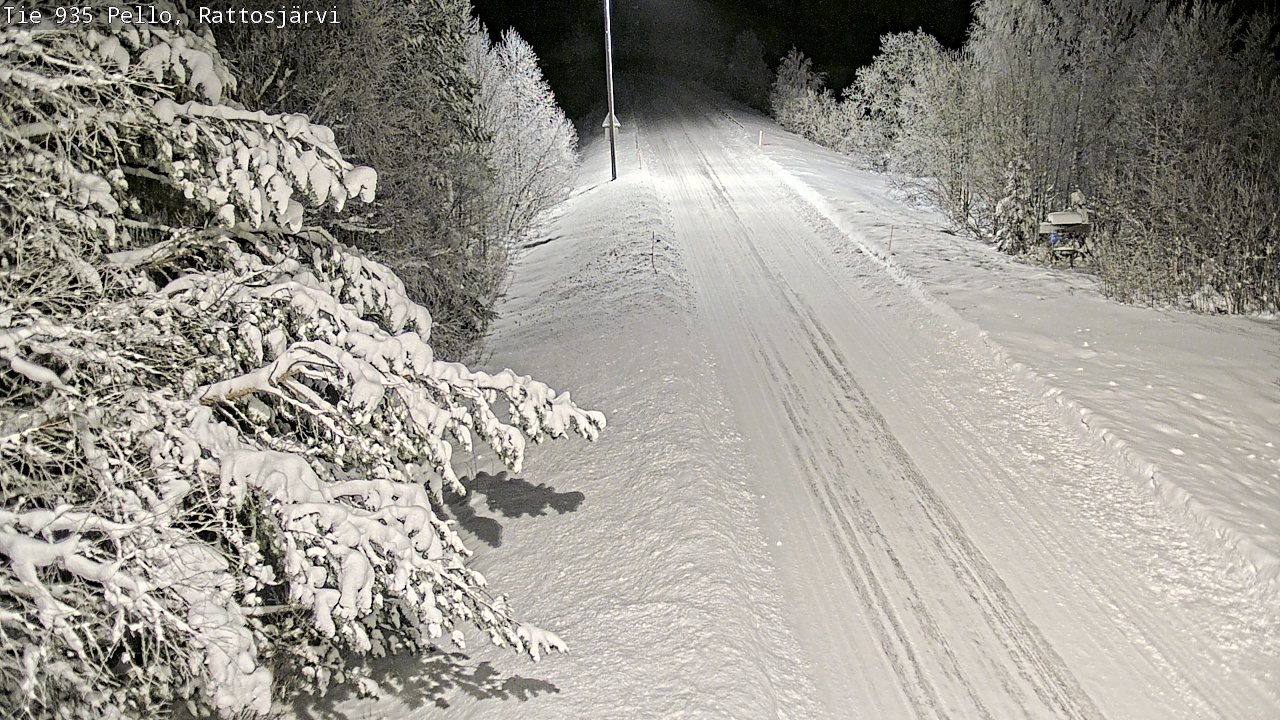 Weather Camera Image Väg 935 Rattosjärvi, Pello, Lappi