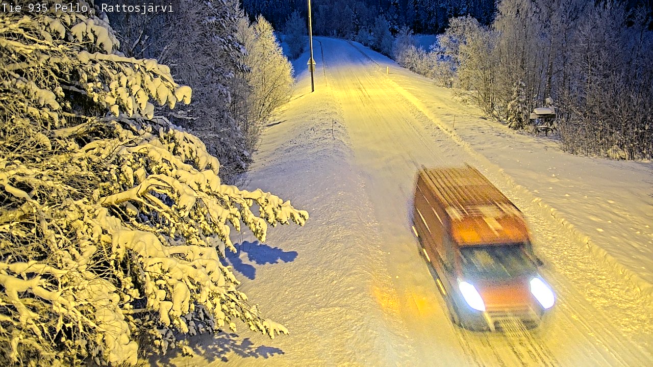 Weather Camera Image Väg 935 Rattosjärvi, Pello, Lappi