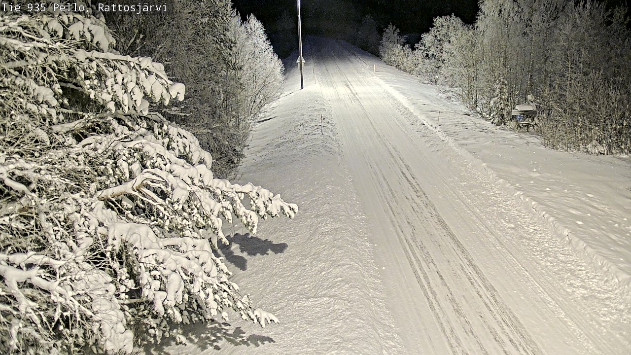 Weather Camera Image Väg 935 Rattosjärvi, Pello, Lappi