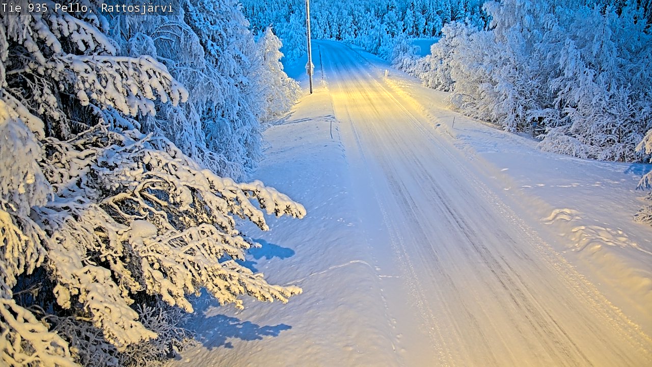 Kelikamerat Kuva Tie 935 Rattosjärvi, Pello, Lappi