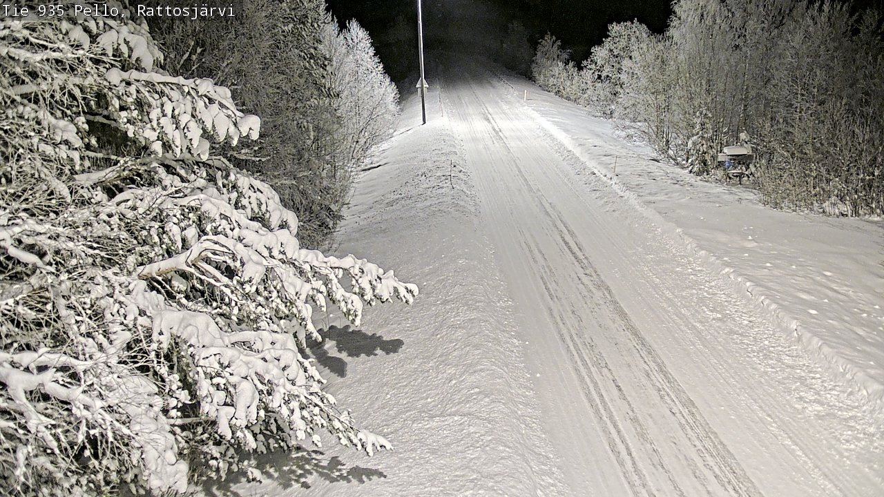Weather Camera Image Väg 935 Rattosjärvi, Pello, Lappi