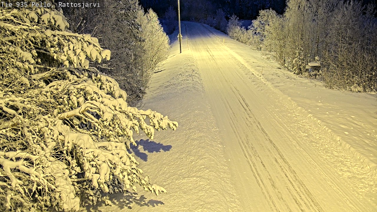 Weather Camera Image Väg 935 Rattosjärvi, Pello, Lappi