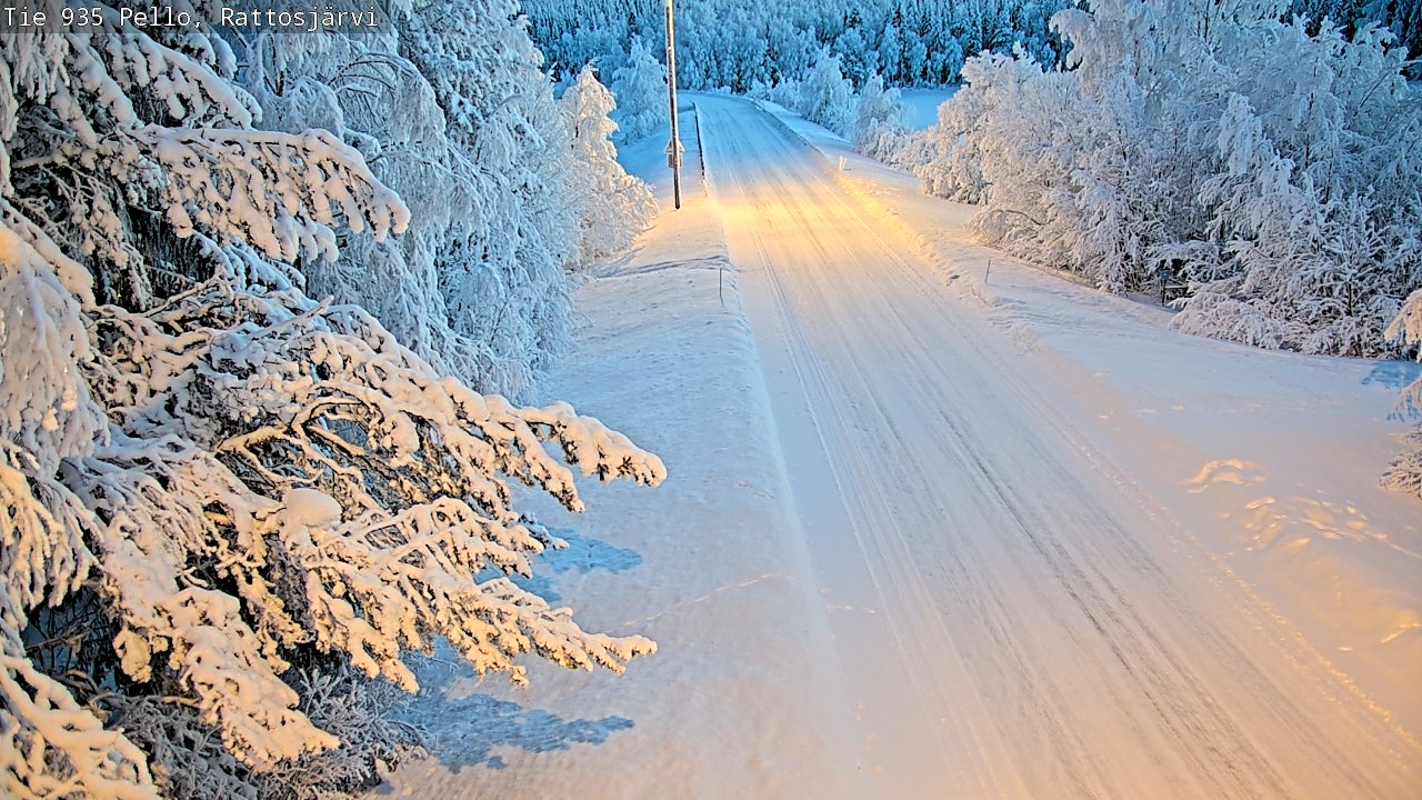 Kelikamerat Kuva Tie 935 Rattosjärvi, Pello, Lappi