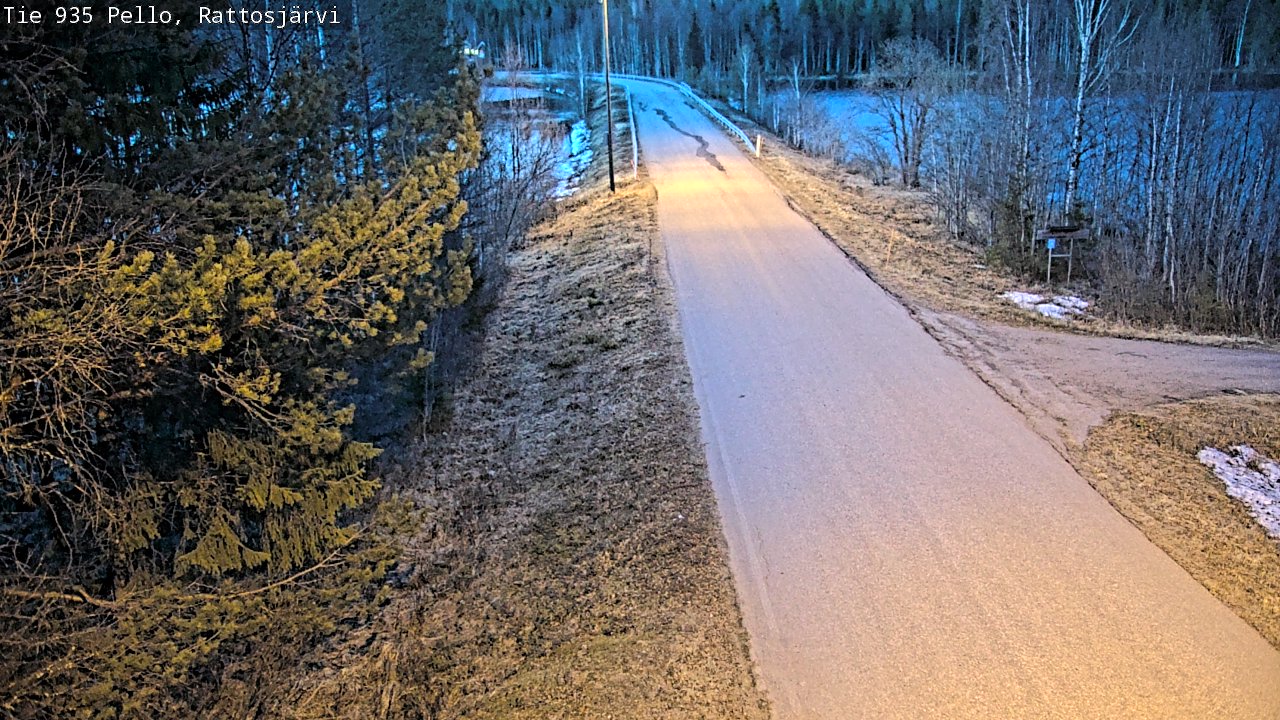 Weather Camera Image Väg 935 Rattosjärvi, Pello, Lappi