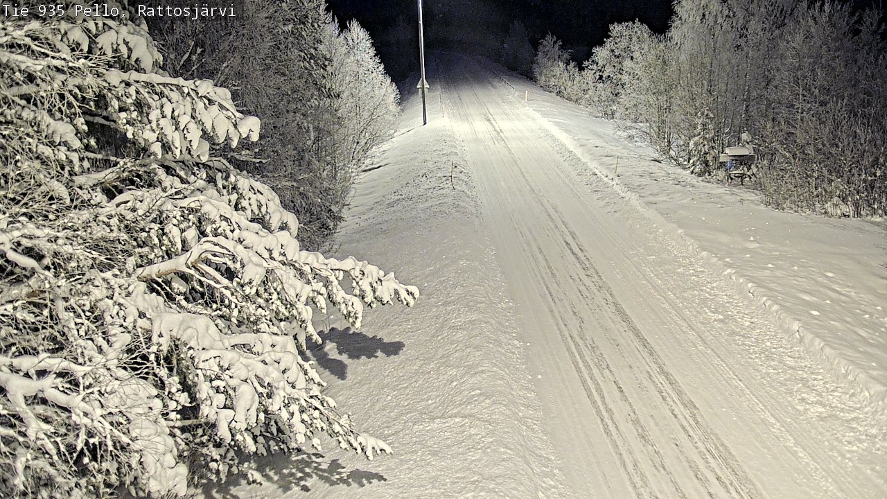 Weather Camera Image Väg 935 Rattosjärvi, Pello, Lappi