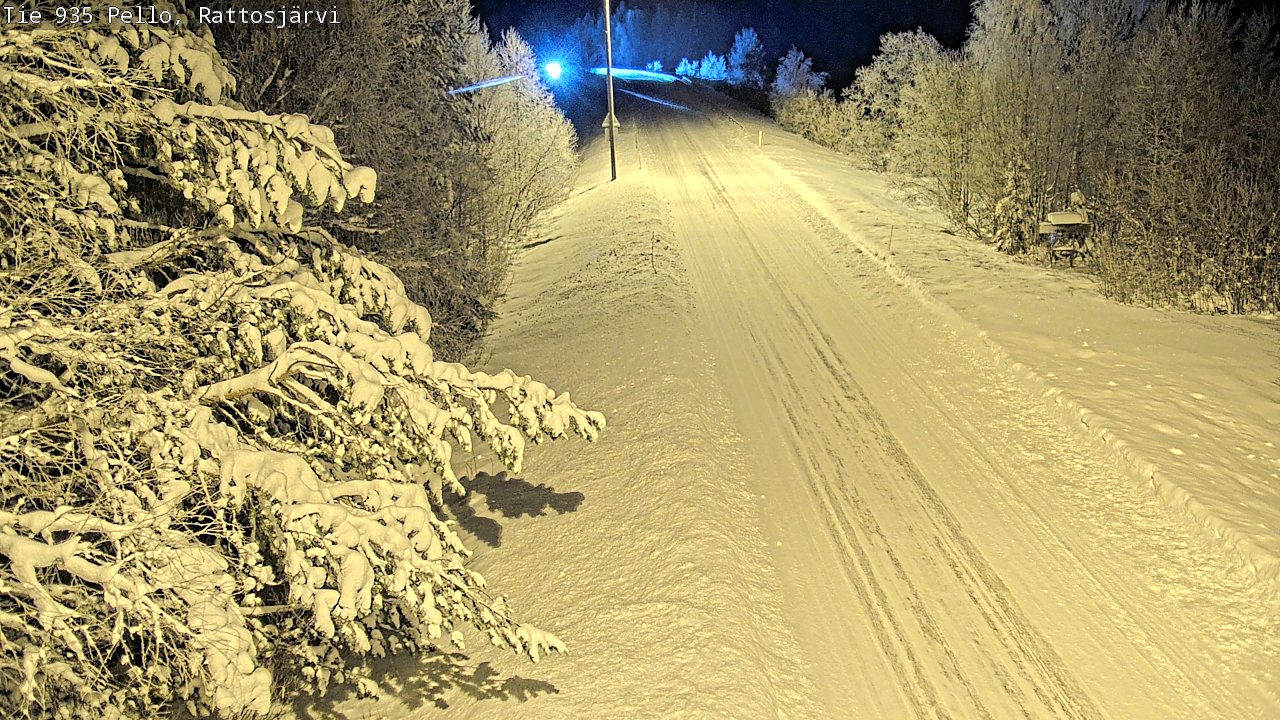 Weather Camera Image Väg 935 Rattosjärvi, Pello, Lappi