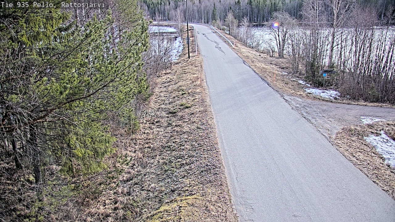 Weather Camera Image Väg 935 Rattosjärvi, Pello, Lappi