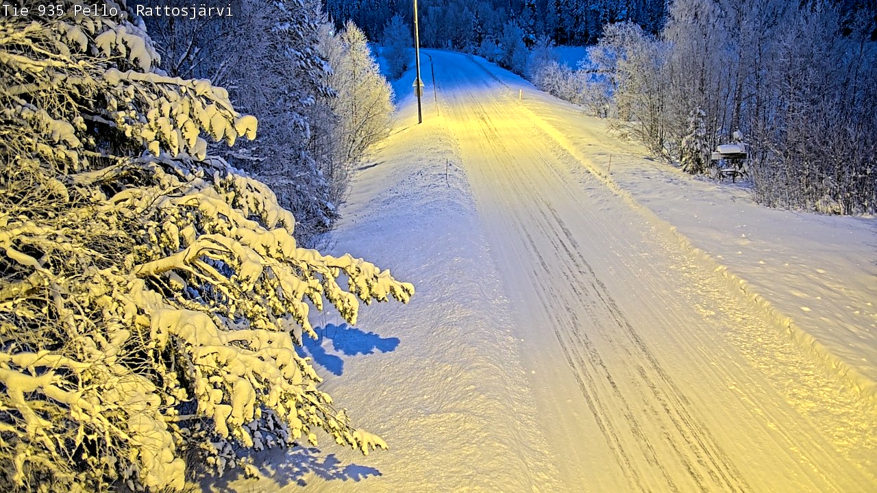 Weather Camera Image Väg 935 Rattosjärvi, Pello, Lappi