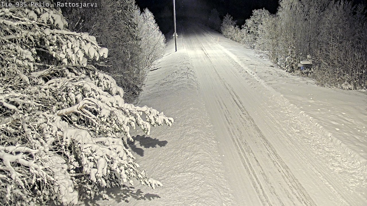 Weather Camera Image Väg 935 Rattosjärvi, Pello, Lappi