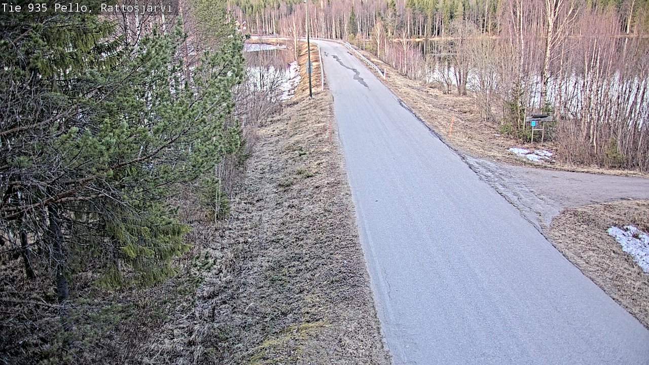 Weather Camera Image Väg 935 Rattosjärvi, Pello, Lappi