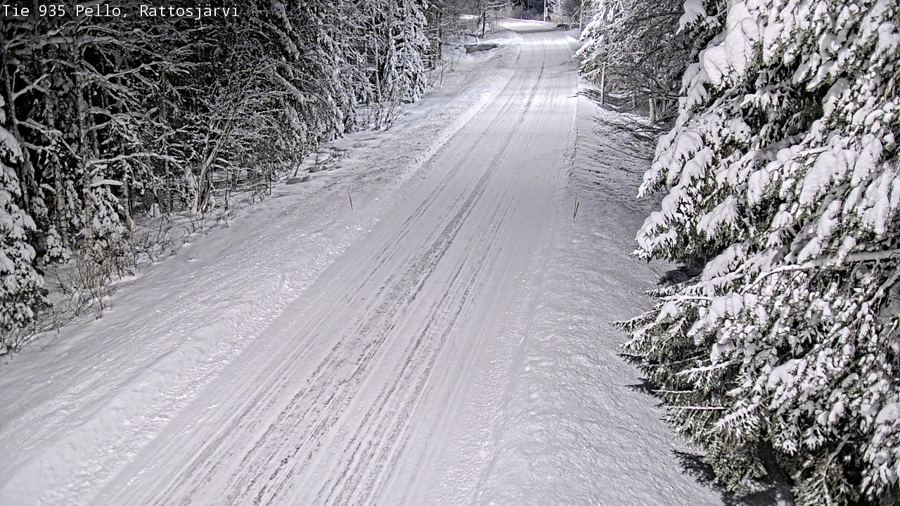 Weather Camera Image Väg 935 Rattosjärvi, Pello, Lappi