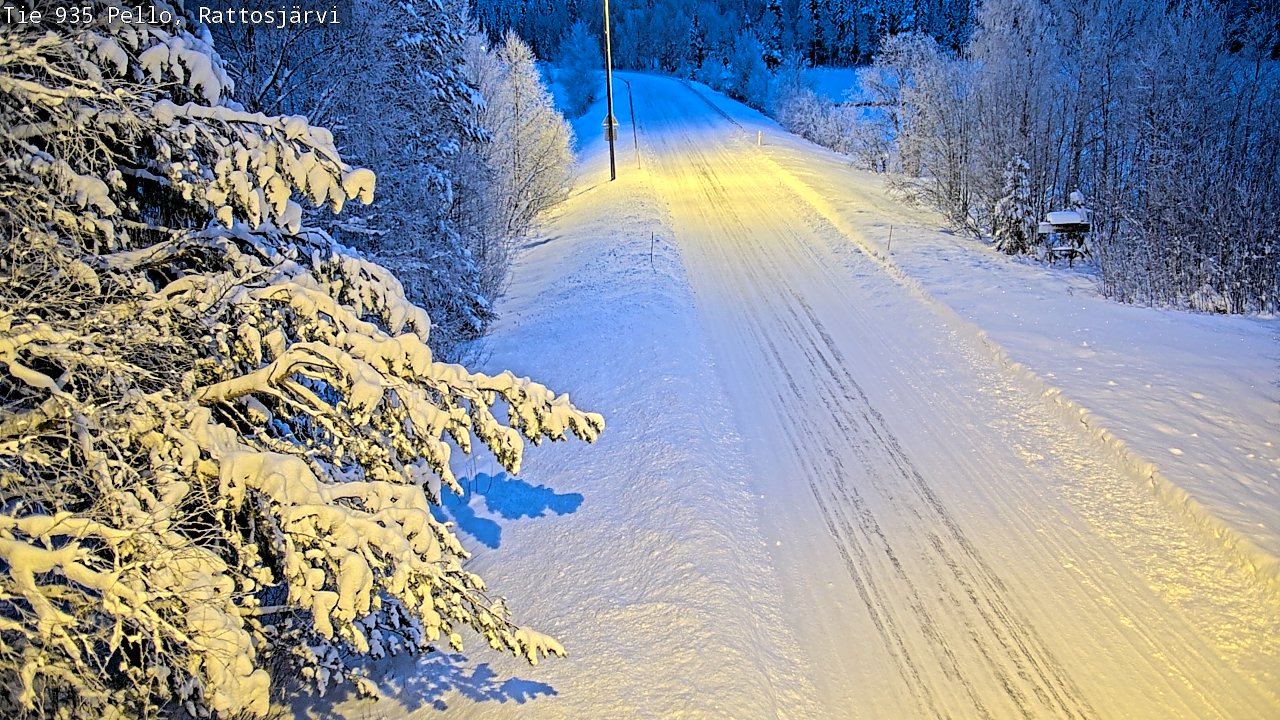 Weather Camera Image Väg 935 Rattosjärvi, Pello, Lappi
