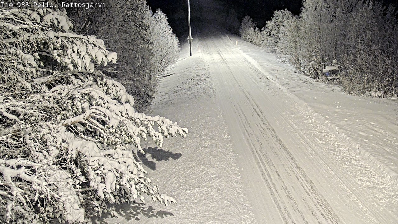 Weather Camera Image Väg 935 Rattosjärvi, Pello, Lappi