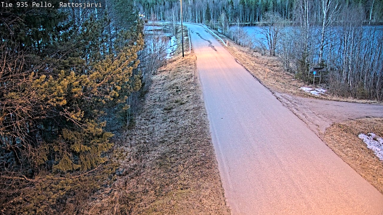 Weather Camera Image Väg 935 Rattosjärvi, Pello, Lappi