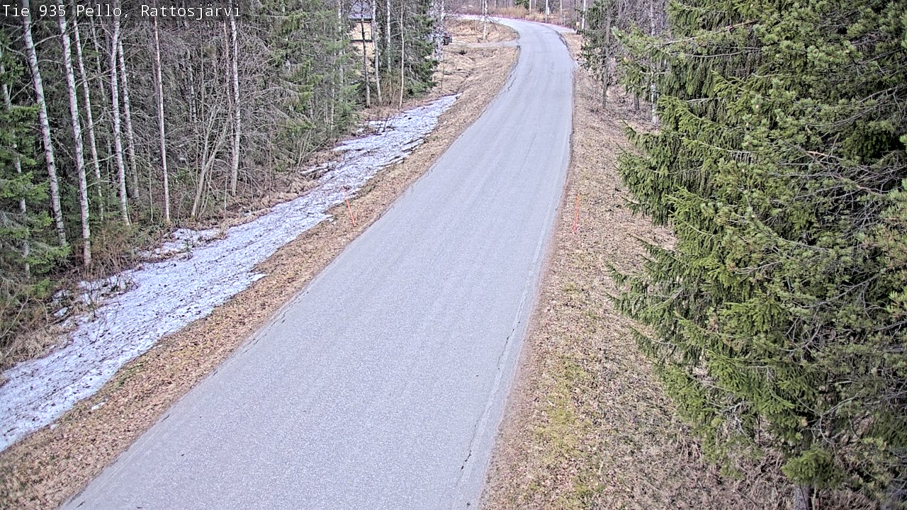 Weather Camera Image Väg 935 Rattosjärvi, Pello, Lappi