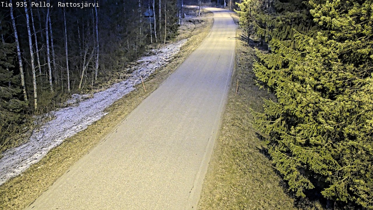 Weather Camera Image Väg 935 Rattosjärvi, Pello, Lappi