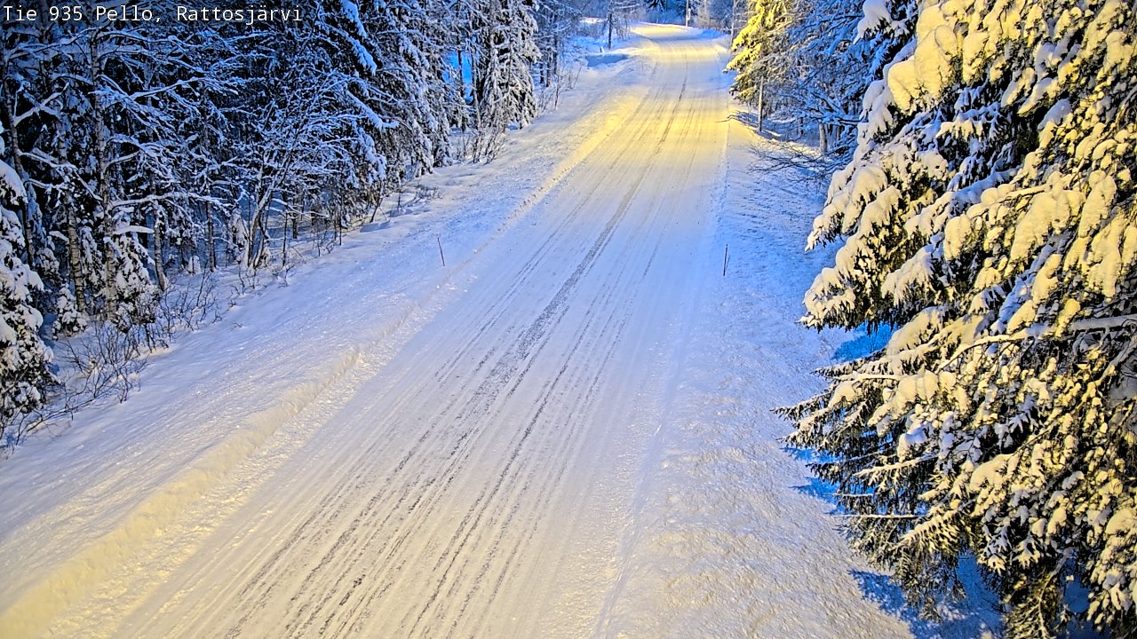 Weather Camera Image Väg 935 Rattosjärvi, Pello, Lappi