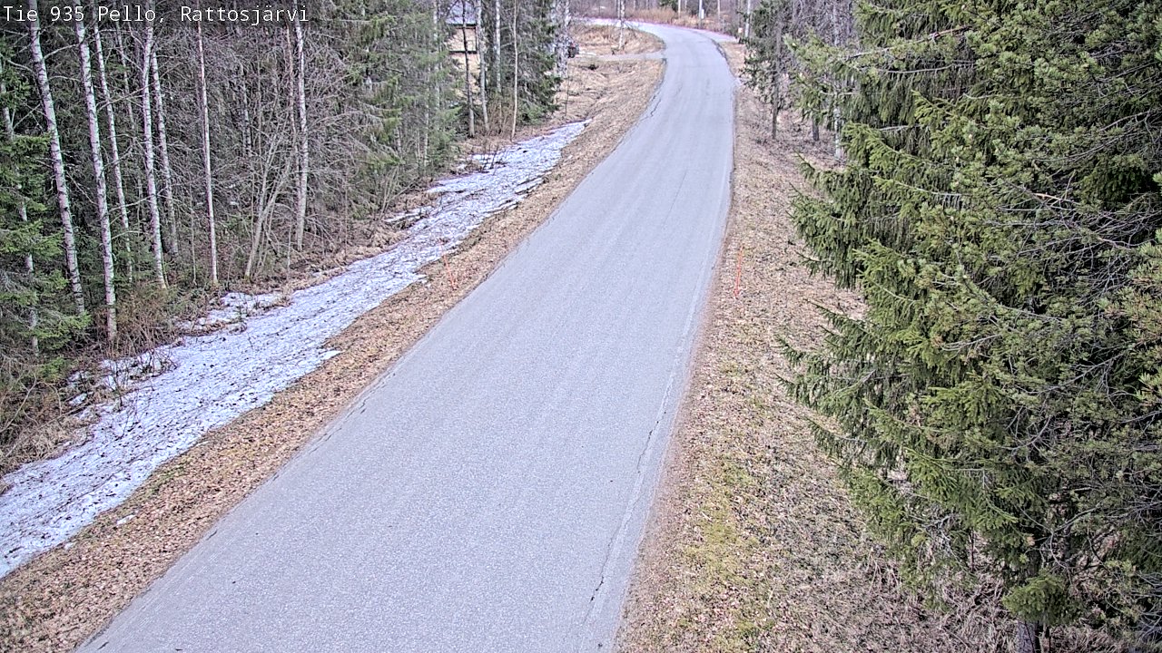 Weather Camera Image Väg 935 Rattosjärvi, Pello, Lappi