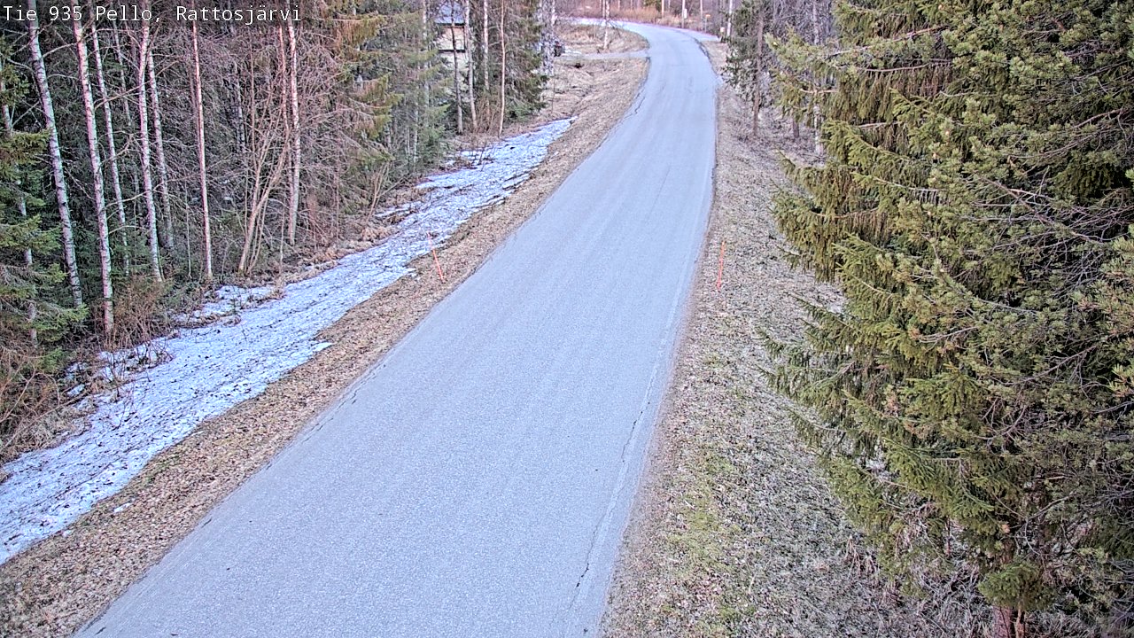 Weather Camera Image Väg 935 Rattosjärvi, Pello, Lappi