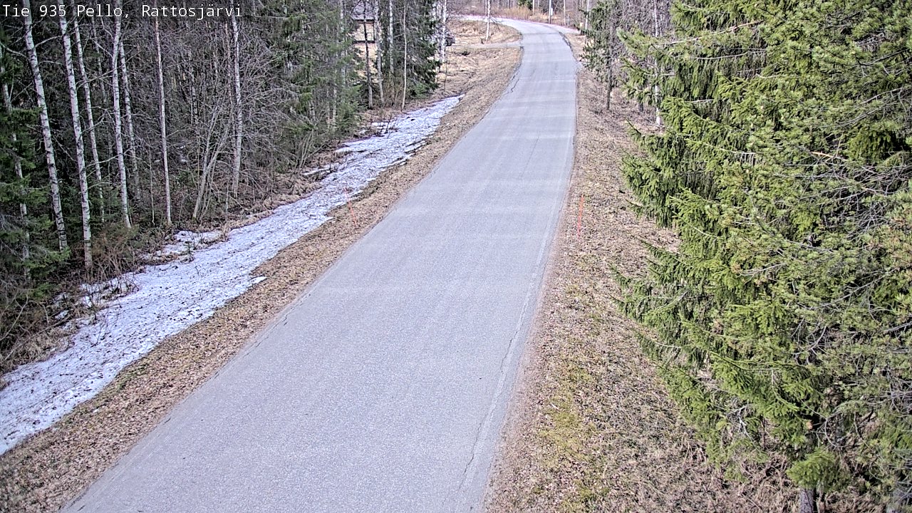 Weather Camera Image Väg 935 Rattosjärvi, Pello, Lappi