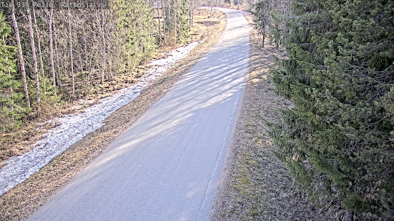 Weather Camera Image Väg 935 Rattosjärvi, Pello, Lappi
