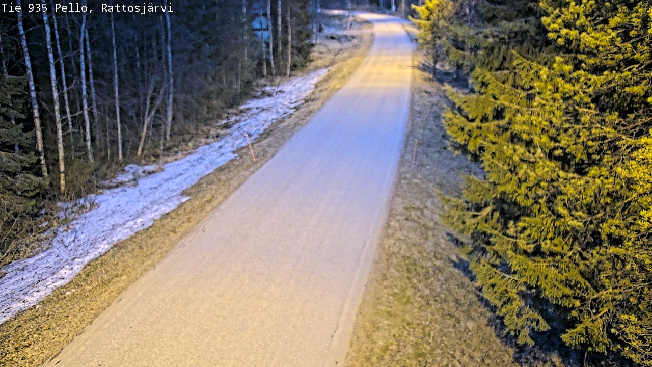 Weather Camera Image Väg 935 Rattosjärvi, Pello, Lappi