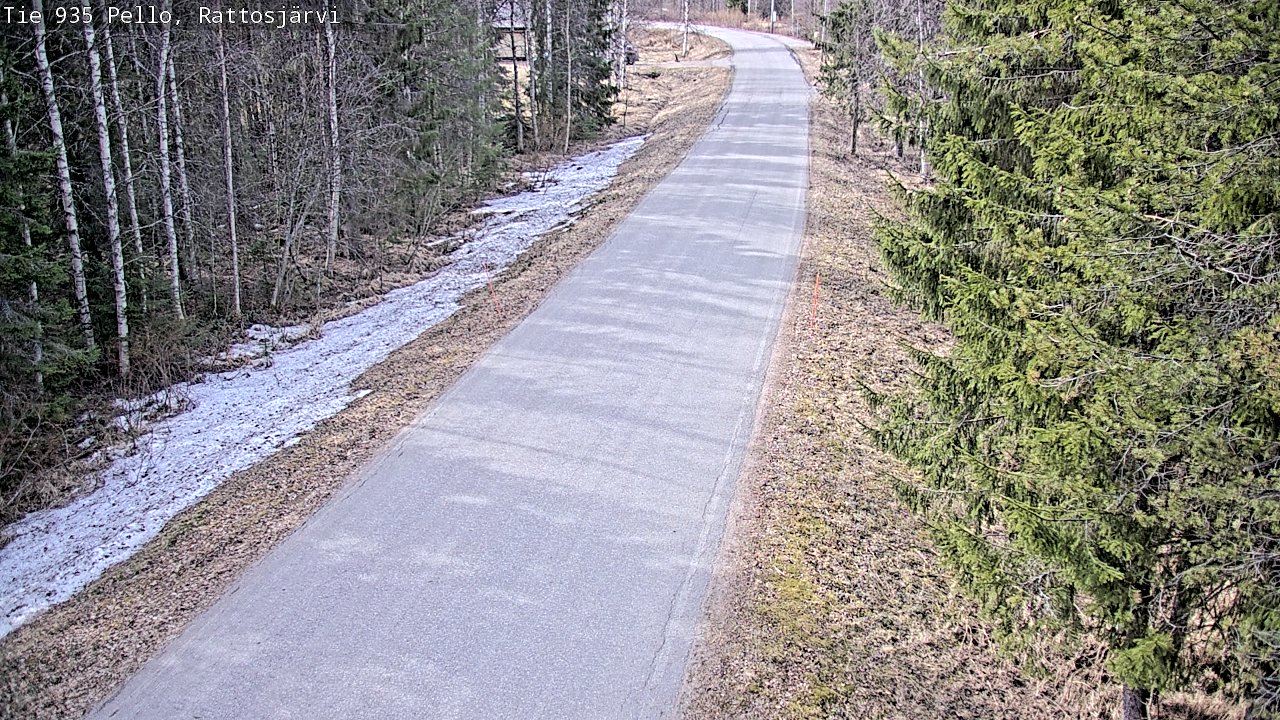 Weather Camera Image Väg 935 Rattosjärvi, Pello, Lappi