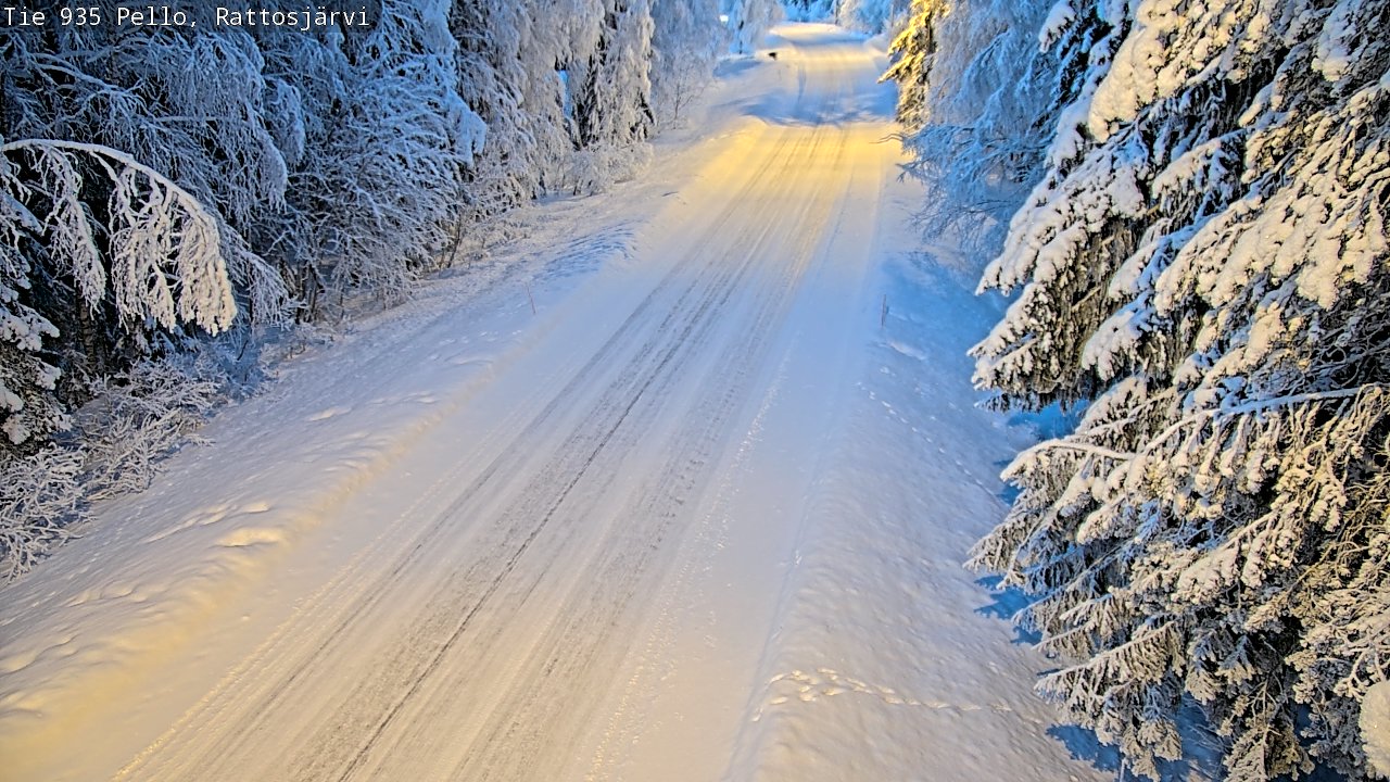 Kelikamerat Kuva Tie 935 Rattosjärvi, Pello, Lappi