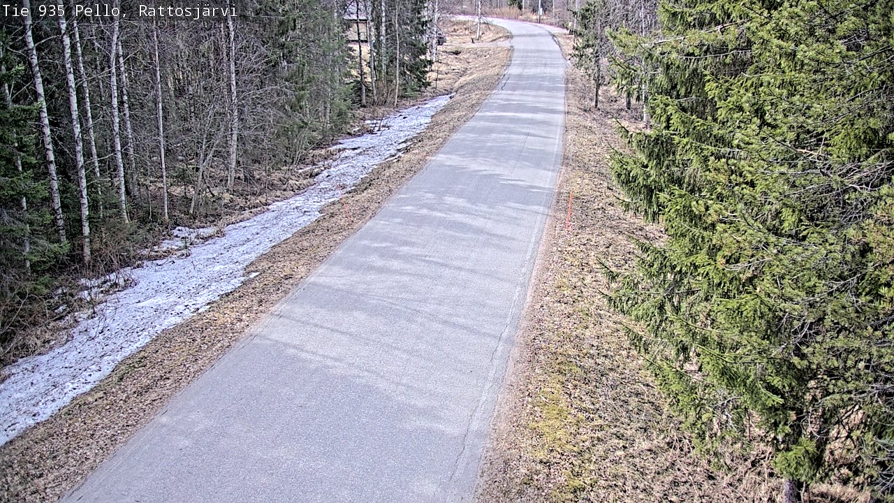 Weather Camera Image Väg 935 Rattosjärvi, Pello, Lappi
