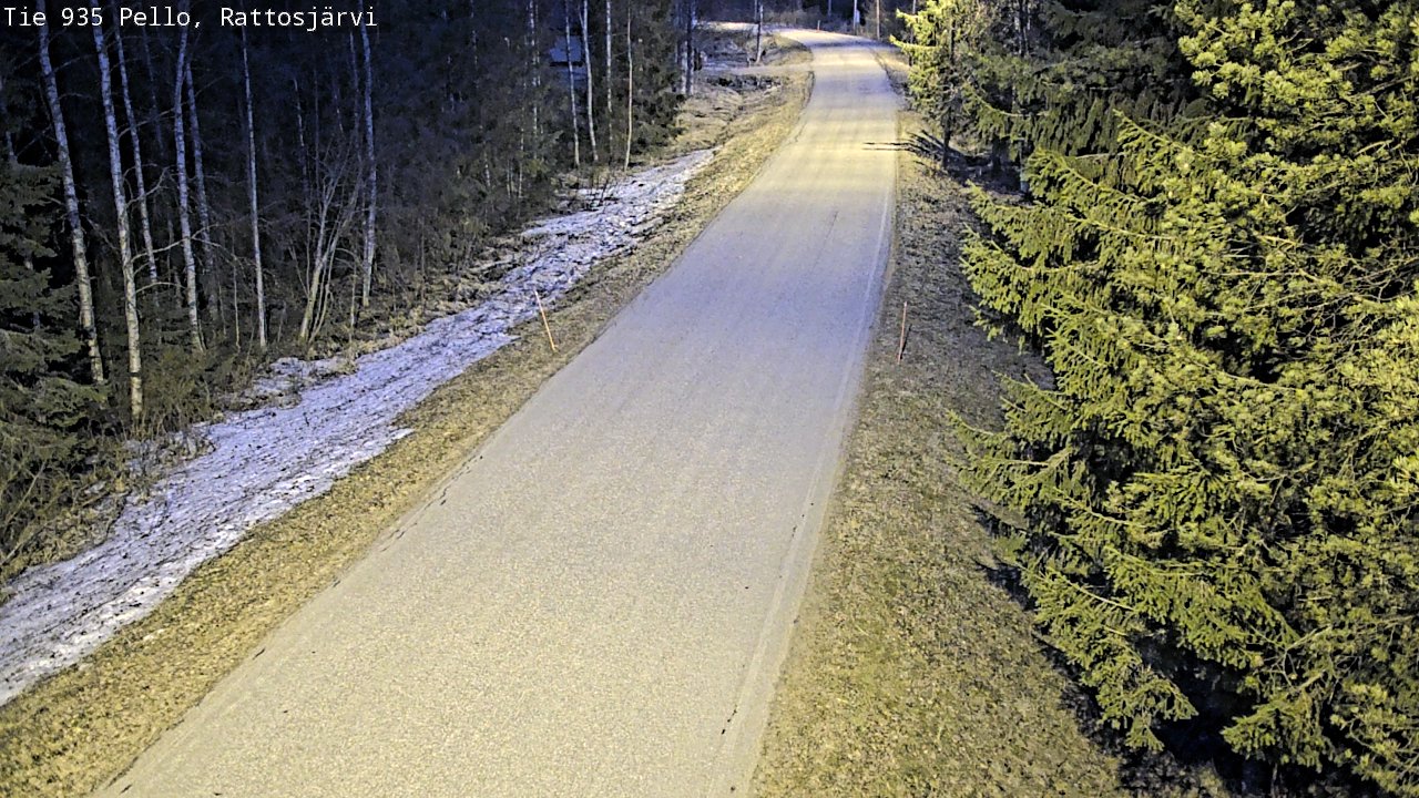 Weather Camera Image Väg 935 Rattosjärvi, Pello, Lappi