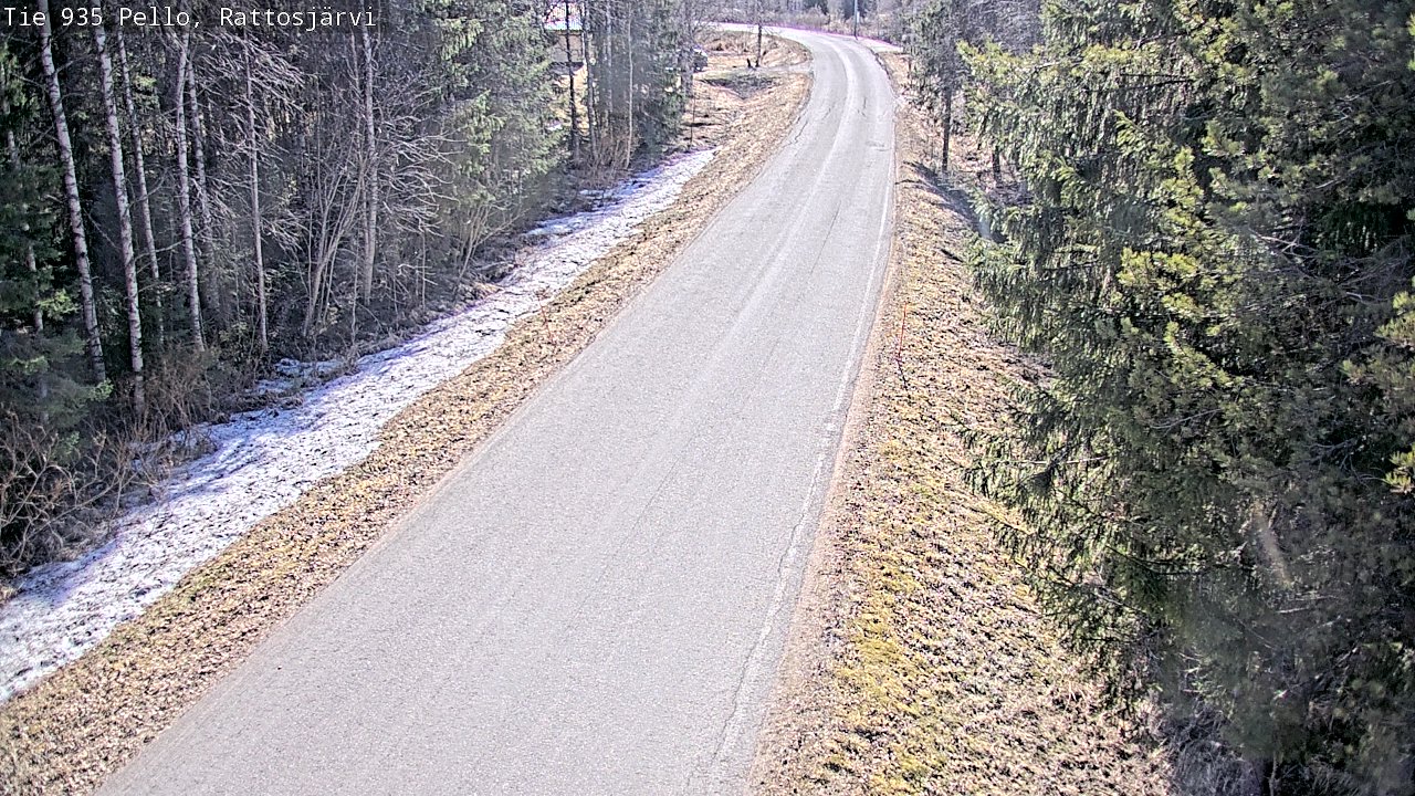 Weather Camera Image Väg 935 Rattosjärvi, Pello, Lappi