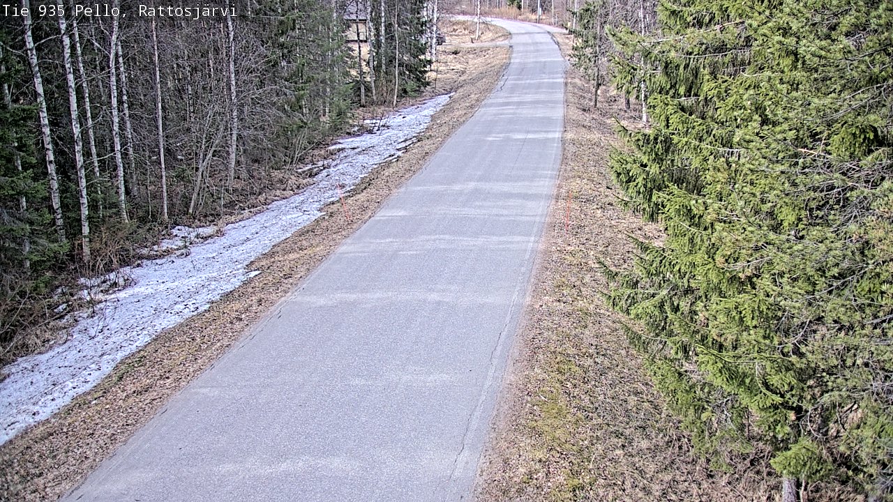 Weather Camera Image Väg 935 Rattosjärvi, Pello, Lappi