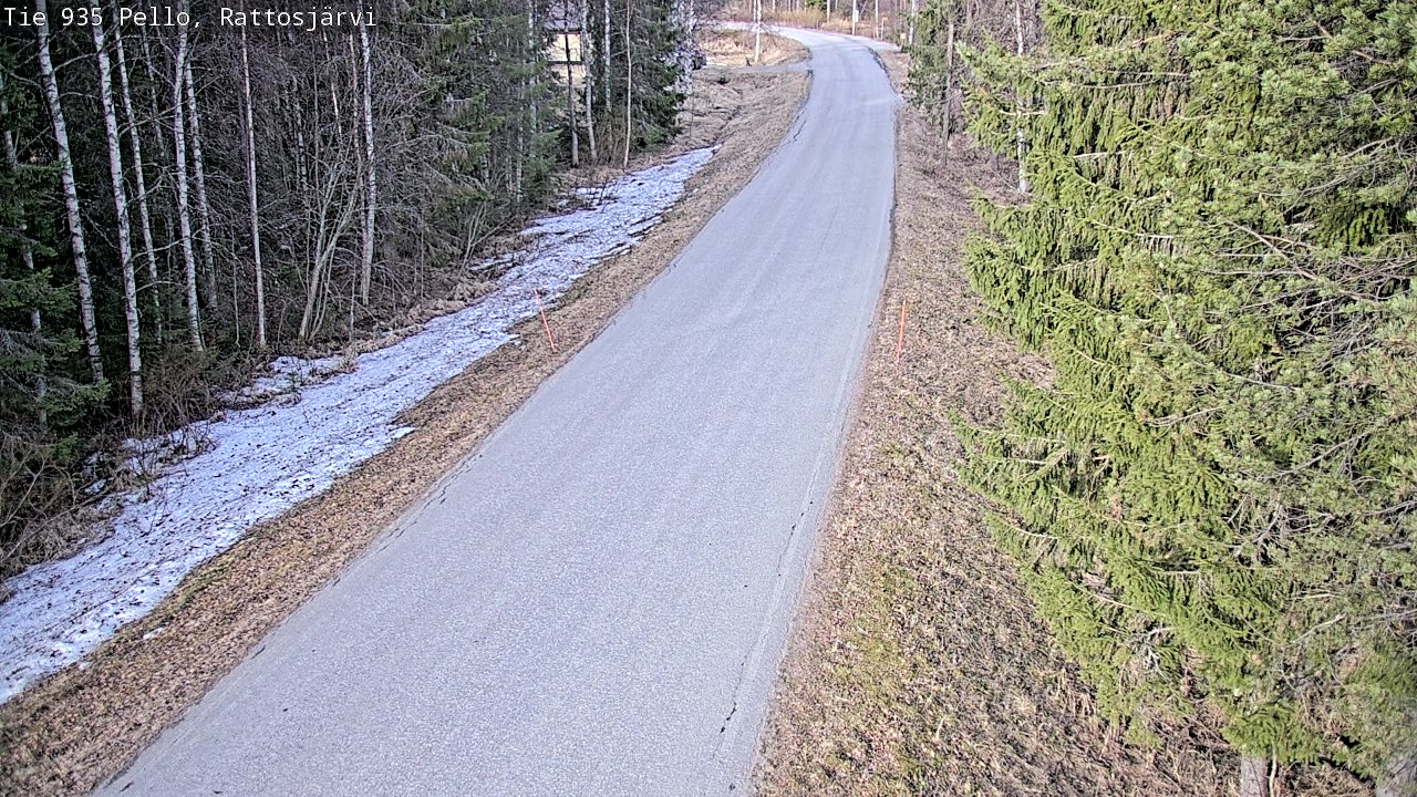 Weather Camera Image Väg 935 Rattosjärvi, Pello, Lappi