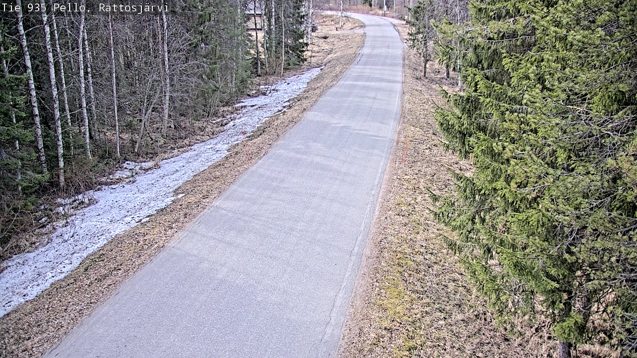 Weather Camera Image Väg 935 Rattosjärvi, Pello, Lappi