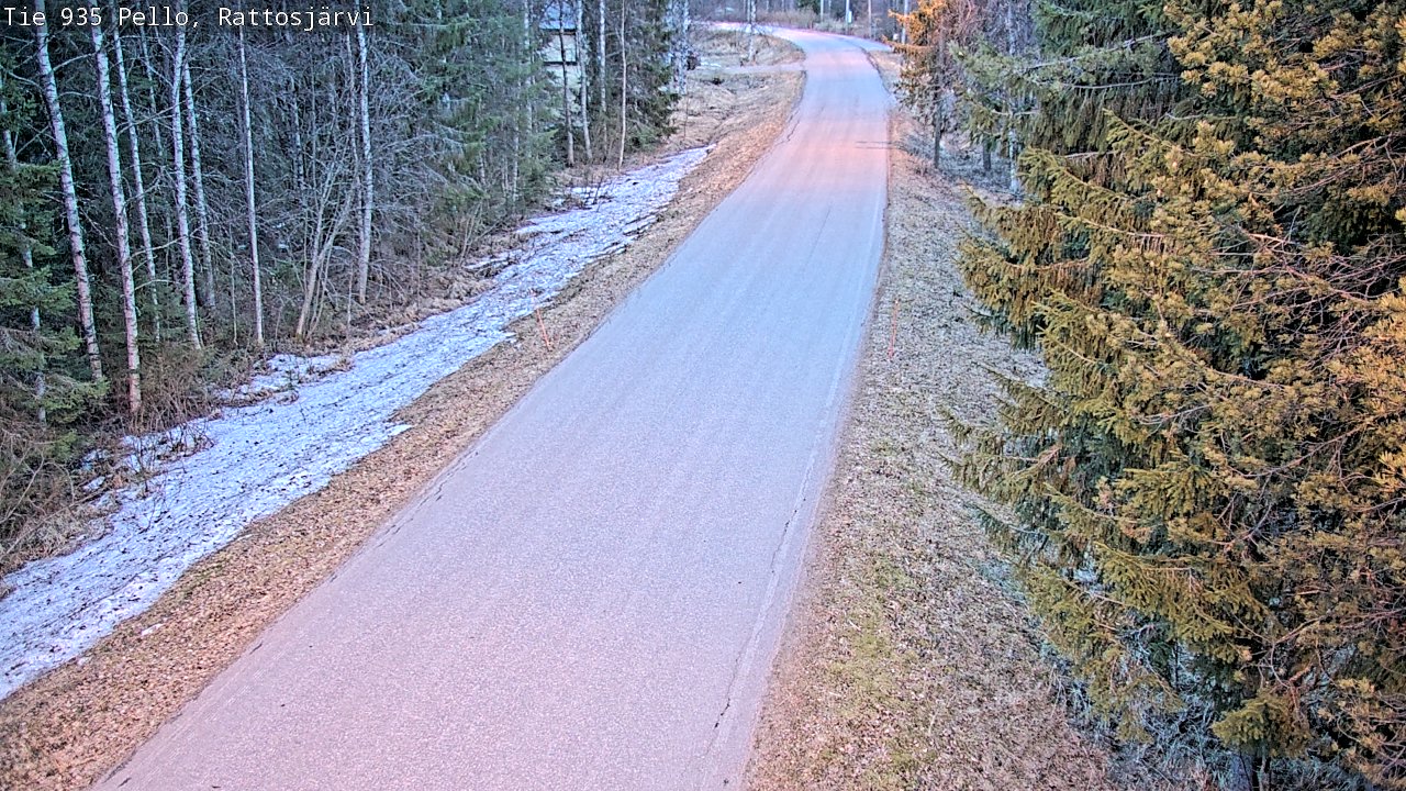 Weather Camera Image Väg 935 Rattosjärvi, Pello, Lappi