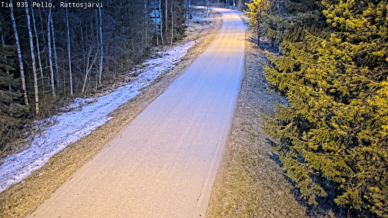 Weather Camera Image Väg 935 Rattosjärvi, Pello, Lappi
