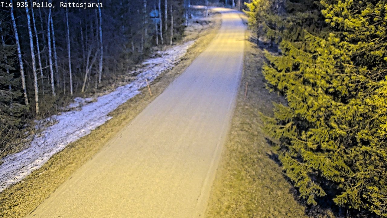 Weather Camera Image Väg 935 Rattosjärvi, Pello, Lappi