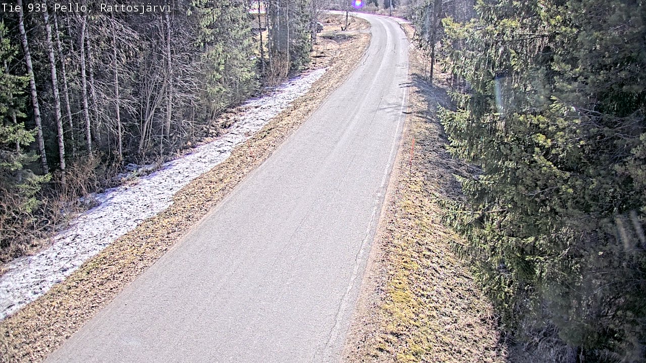 Weather Camera Image Väg 935 Rattosjärvi, Pello, Lappi
