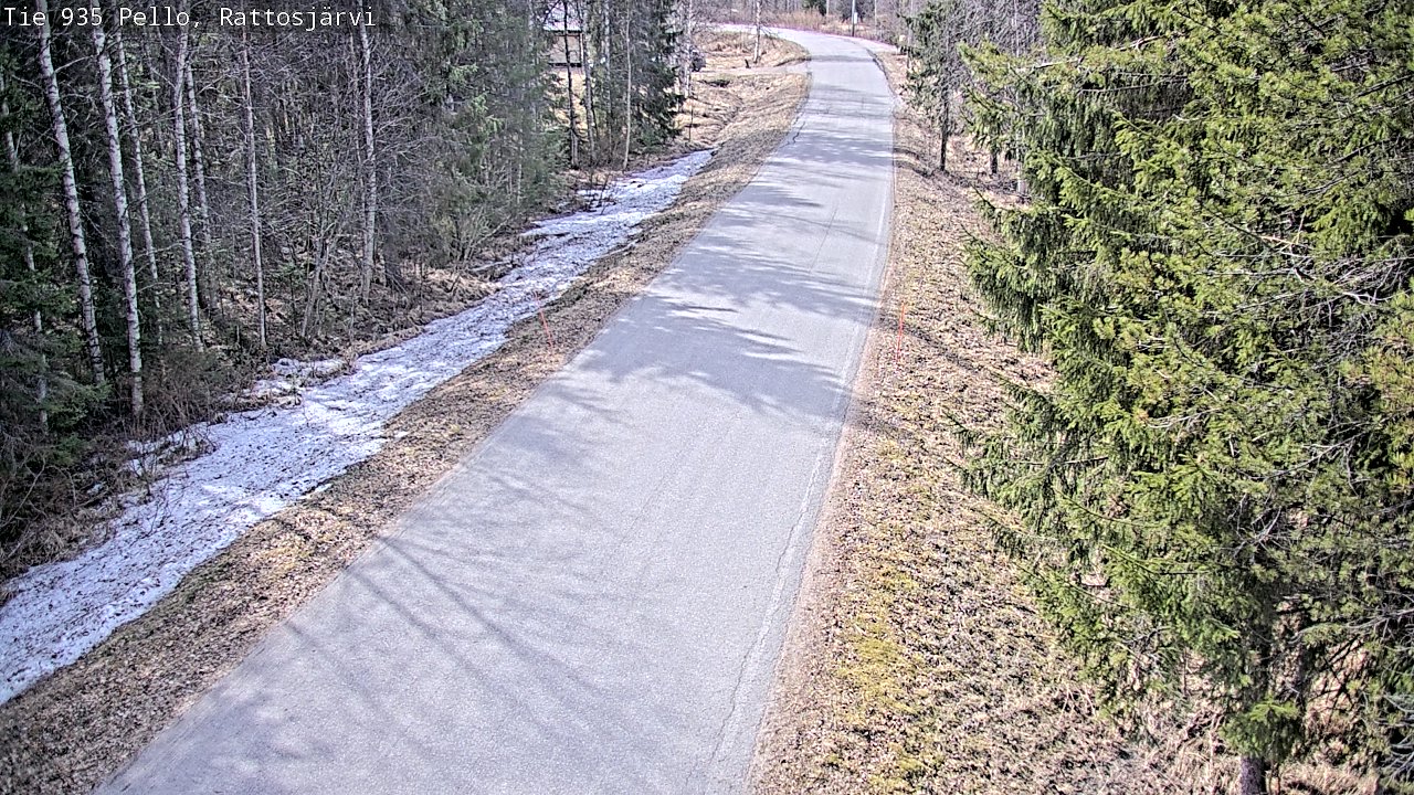 Weather Camera Image Väg 935 Rattosjärvi, Pello, Lappi
