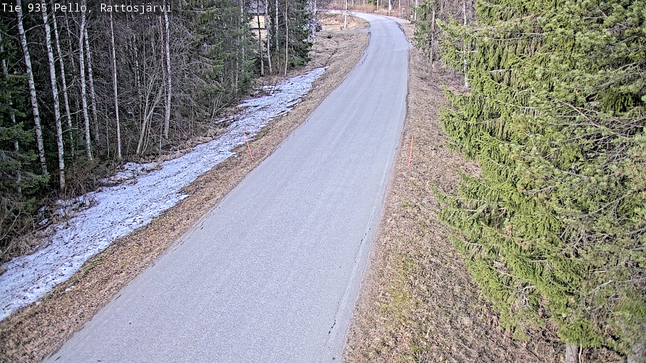 Weather Camera Image Väg 935 Rattosjärvi, Pello, Lappi